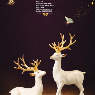 Tượng Hươu Sứ Tài Lộc - quà tặng, sản phẩm trang trí nhà cửa sang trọng, đẳng cấp